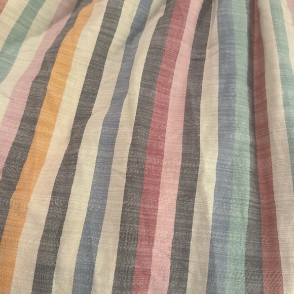 🆕 Madewell Puff-Sleeve Trapeze Mini Dress in Rainbow Stripe 🌈 - Picture 6 of 6